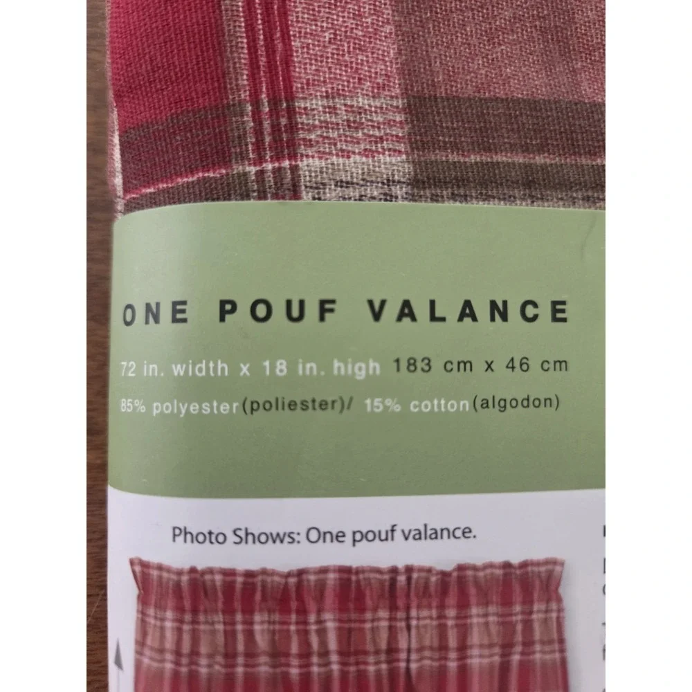 Set Of Top It Off Plaid Pouf Valances Two Classic Preppy Country Charm Farm